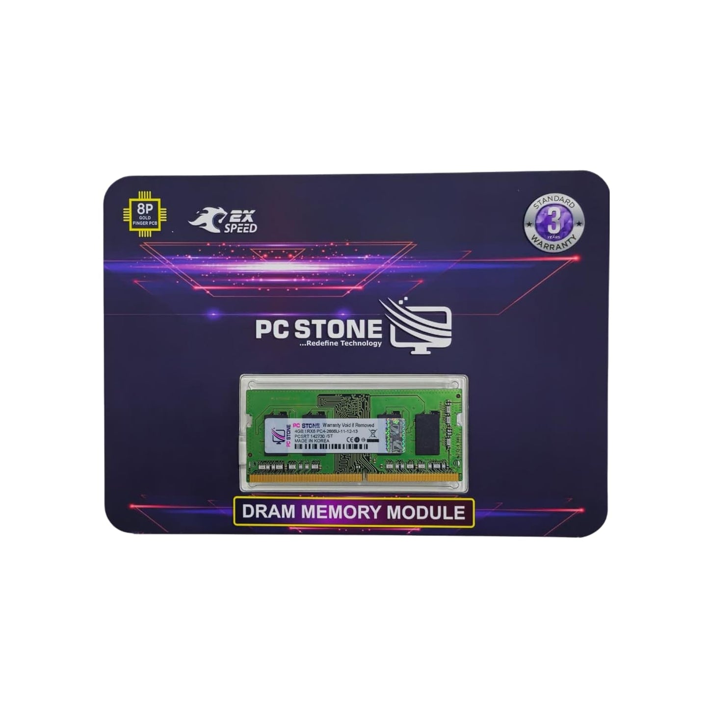 PC STONE 4GB DDR4 laptop RAM 2666MHz | PC4-2666U DIMM Memory Module