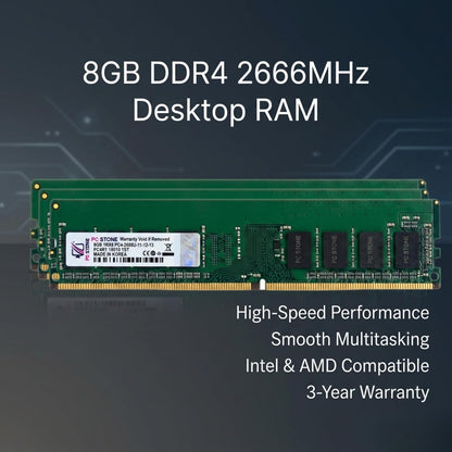 PC STONE 8GB DDR4 Desktop RAM 2666MHz UDIMM Memory Module