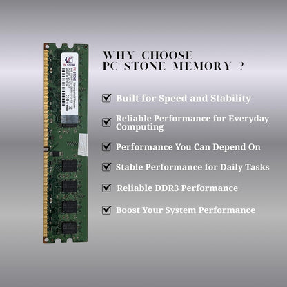 PC STONE 4GB DDR3 Desktop RAM PC3L-12800 (DDR3-1600) 240-Pin DIMM Memory Module