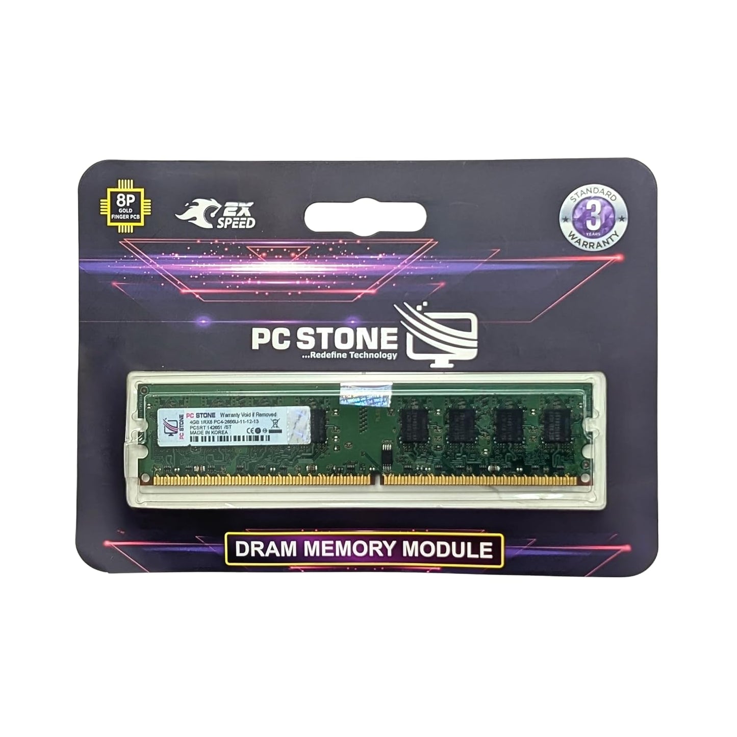 PC STONE 4GB DDR4 Desktop RAM 2666MHz DIMM Memory Module CL5 for Intel & AMD Desktop PCs