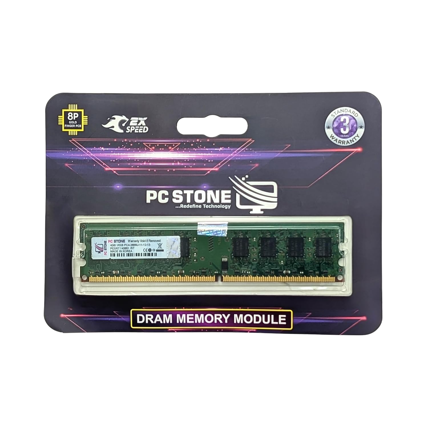 PC STONE 4GB DDR4 Desktop RAM 2666MHz DIMM Memory Module CL5 for Intel & AMD Desktop PCs