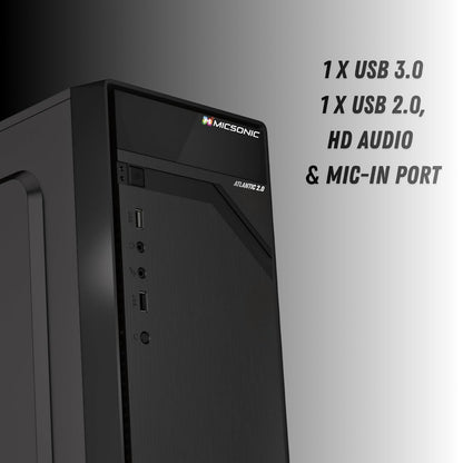 MICSONIC Atlantic 2.0 Desktop Computer, Core i5 4th Gen, 8GB DDR3 RAM, 256GB SSD, Windows 10