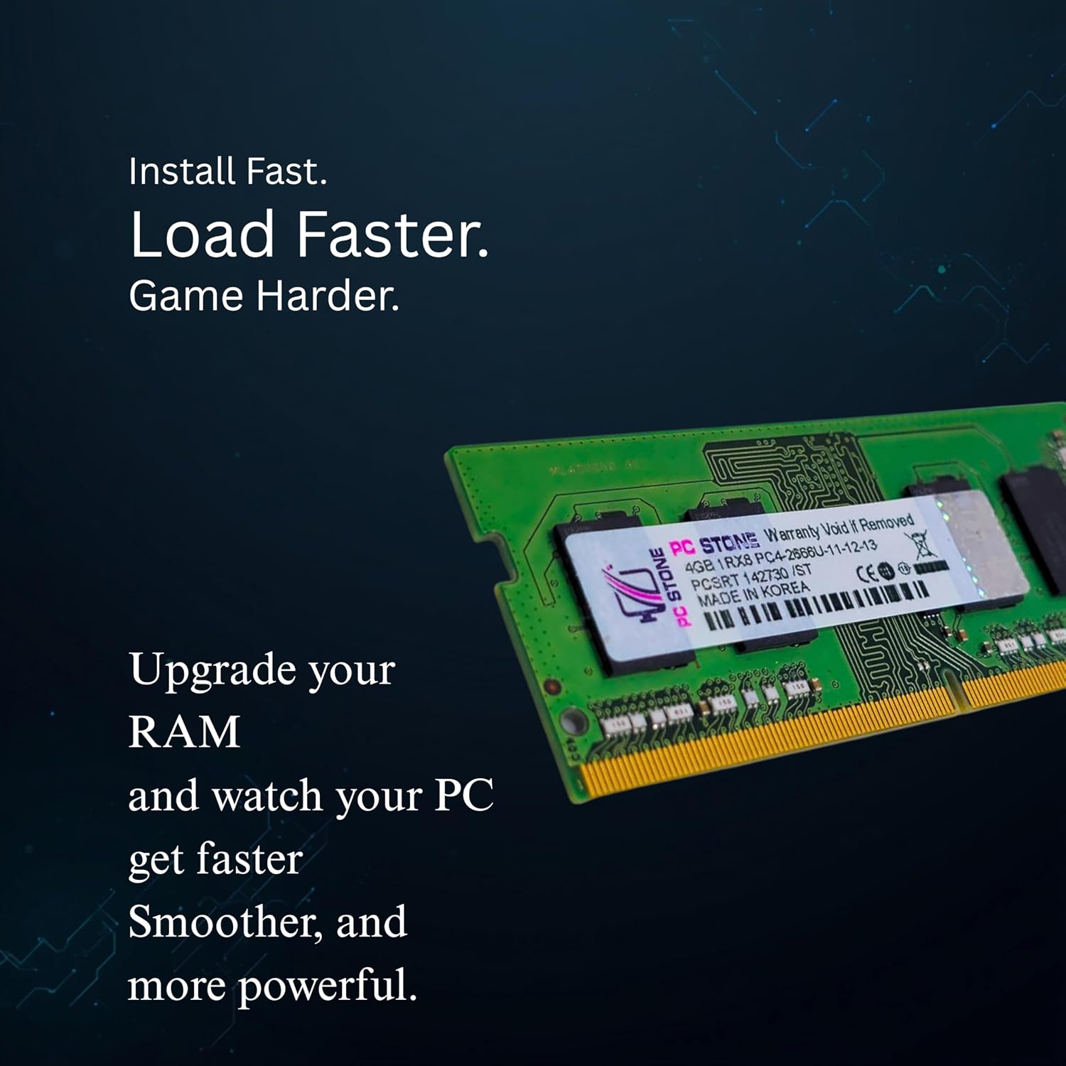 PC STONE 4GB DDR4 laptop RAM 2666MHz | PC4-2666U DIMM Memory Module