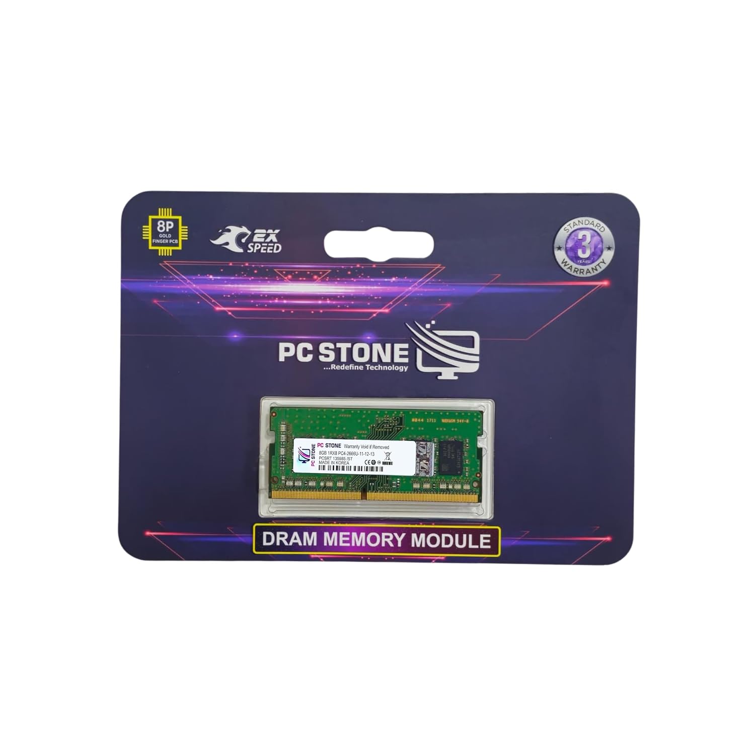 PC STONE 8GB DDR4 Laptop RAM 2666MHz SO-DIMM Memory Module