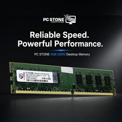PC STONE 4GB DDR3 Desktop RAM PC3L-12800 (DDR3-1600) 240-Pin DIMM Memory Module