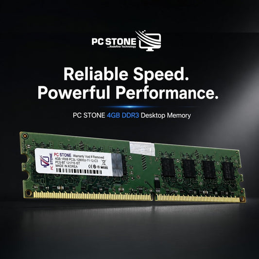 PC STONE 4GB DDR3 Desktop RAM PC3L-12800 (DDR3-1600) 240-Pin DIMM Memory Module