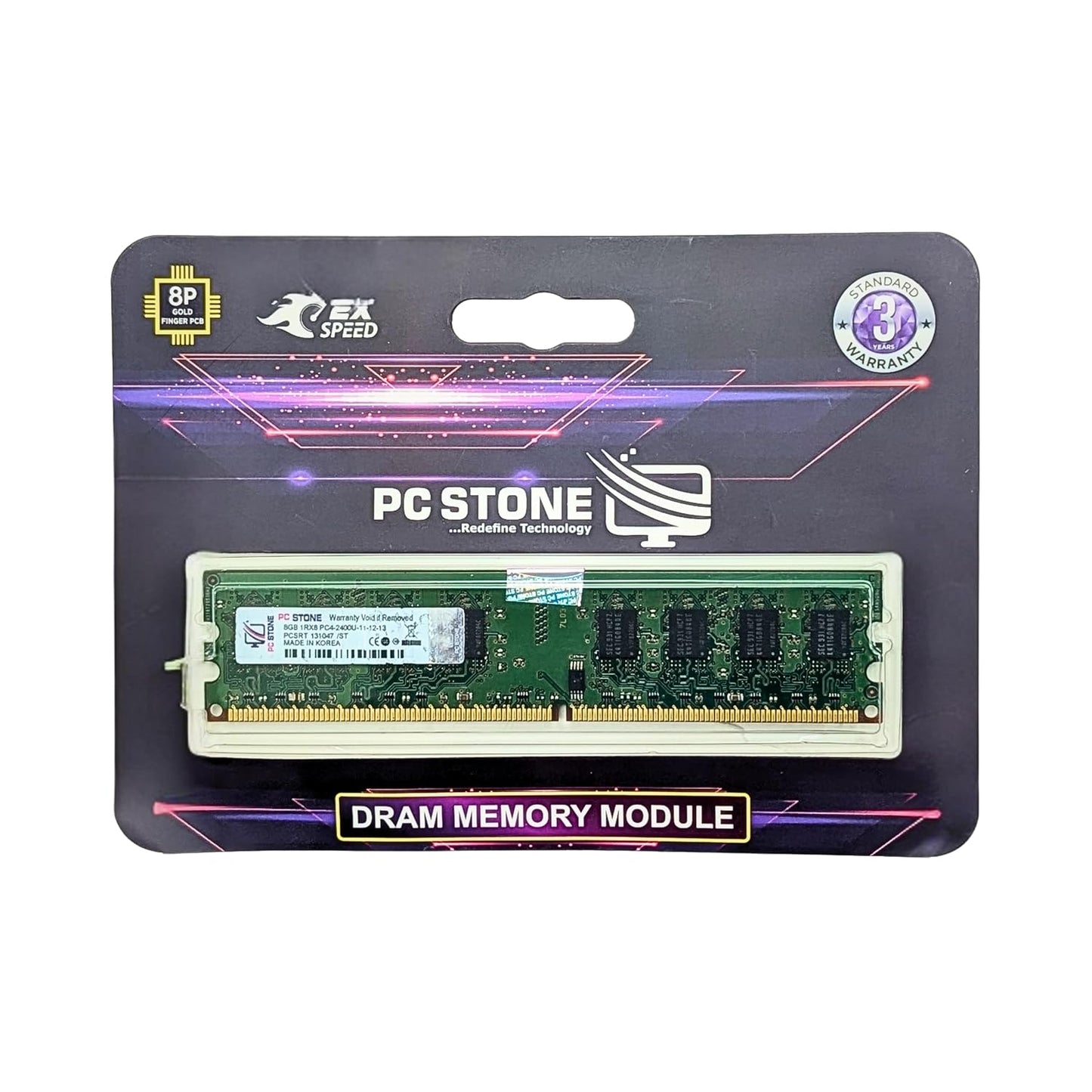 PC STONE 8GB DDR4 Desktop RAM 2400MHz DIMM Memory Module CL5 for Intel & AMD Desktop PCs