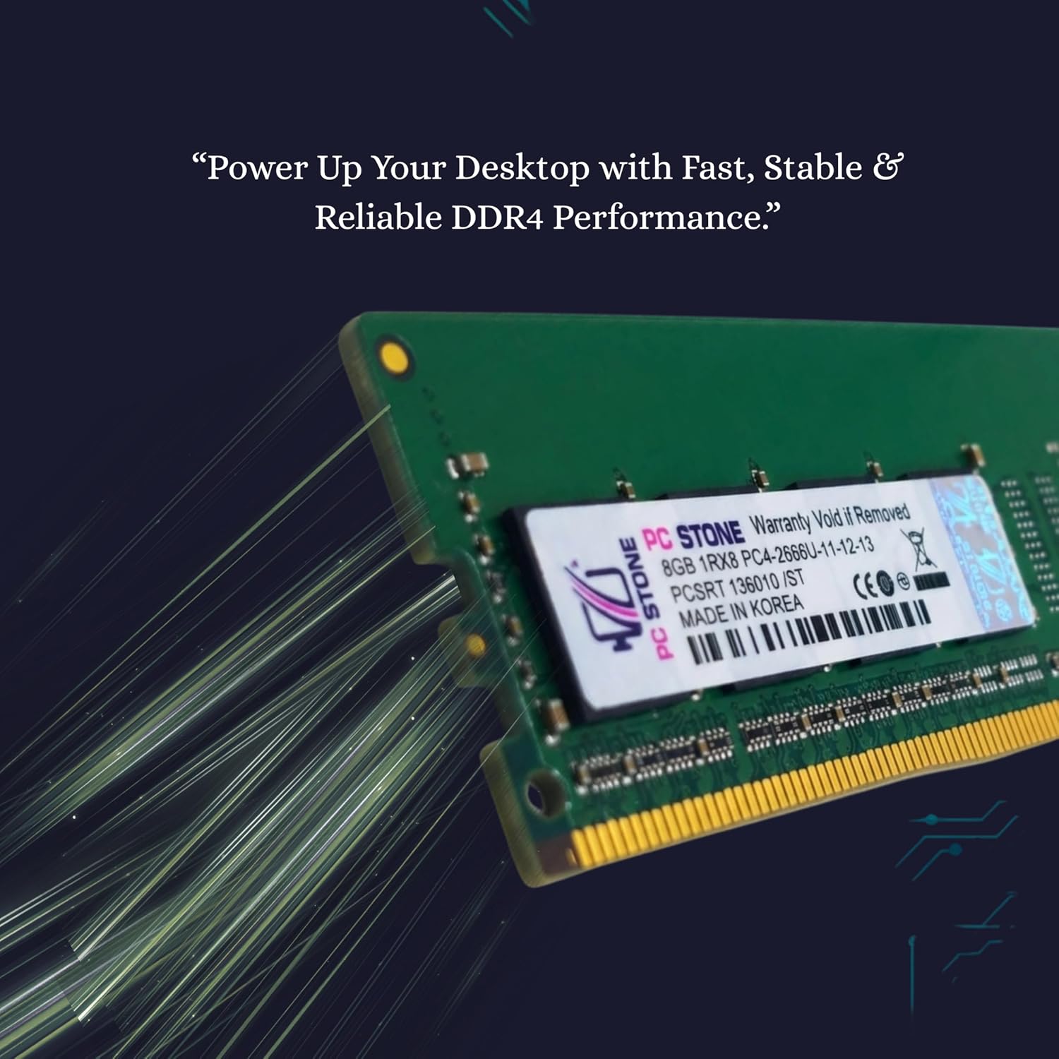 PC STONE 8GB DDR4 Desktop RAM 2666MHz UDIMM Memory Module