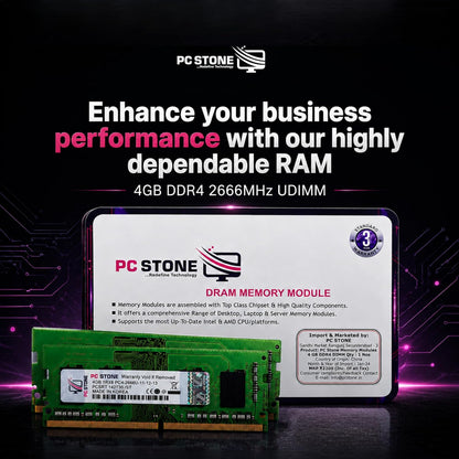 PC STONE 4GB DDR4 laptop RAM 2666MHz | PC4-2666U DIMM Memory Module