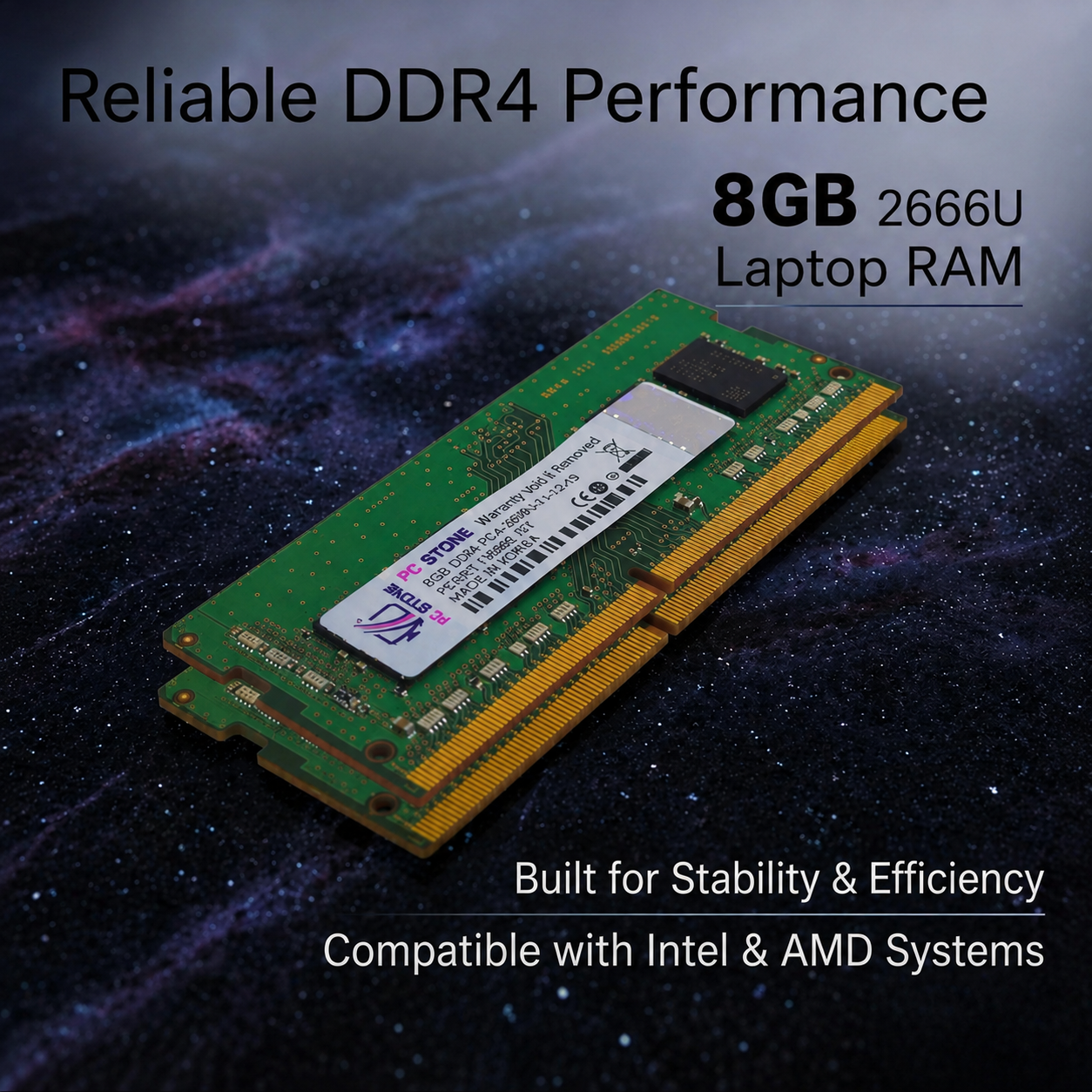 PC STONE 8GB DDR4 Laptop RAM 2666MHz SO-DIMM Memory Module